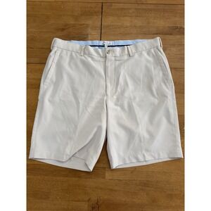 Peter Millar Shorts Mens 36 Cream Performance Golf Polyester Classic Lightweight